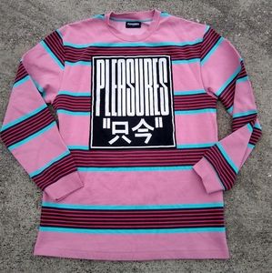 PLEASURES LONG SLEEVE ELECTRONIC STRIPE TEE